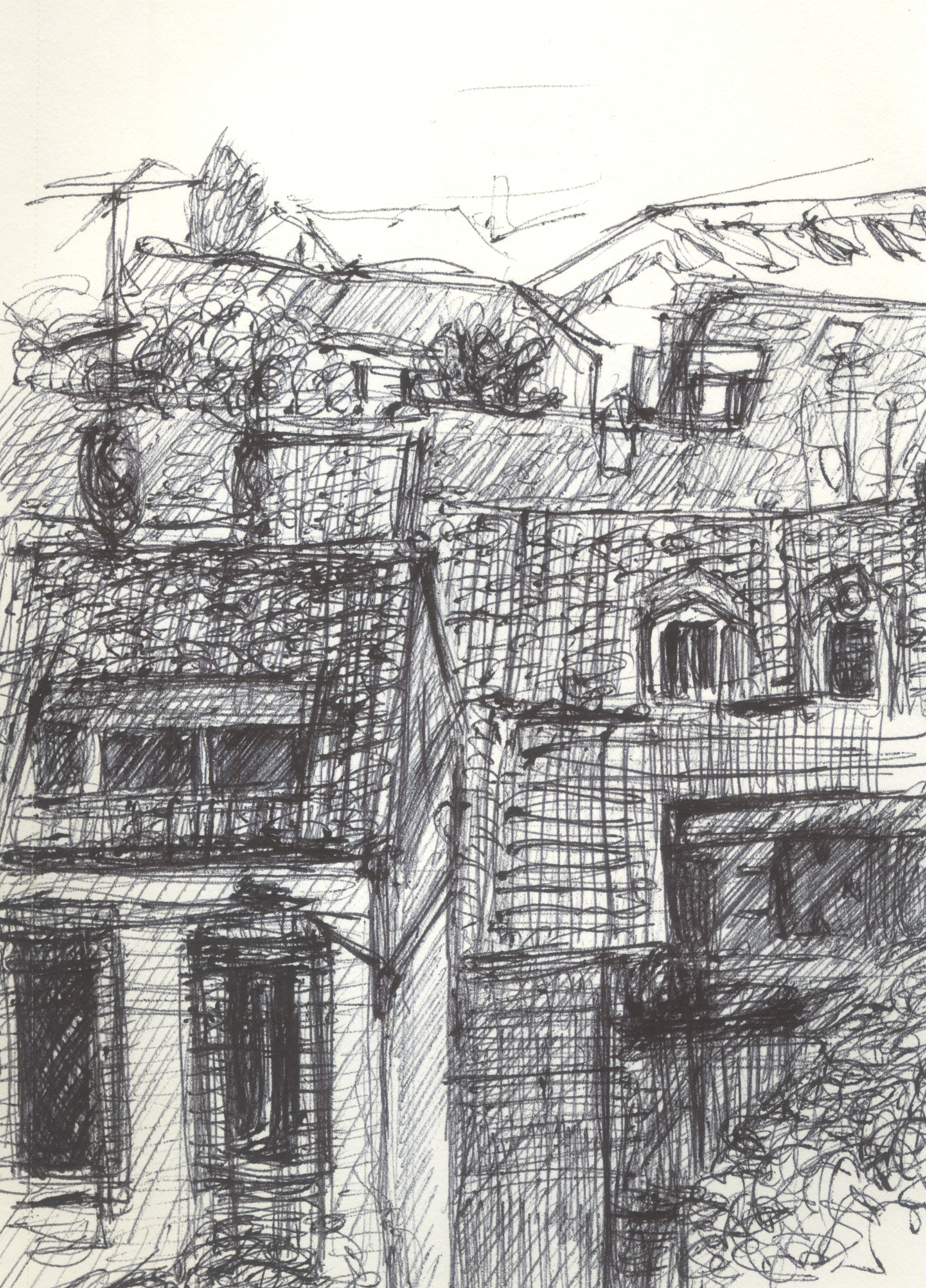 Vue de la médiathèque - Création 27 mars 2026 - Création croquis 23 septembre 2025 - Raphaël I